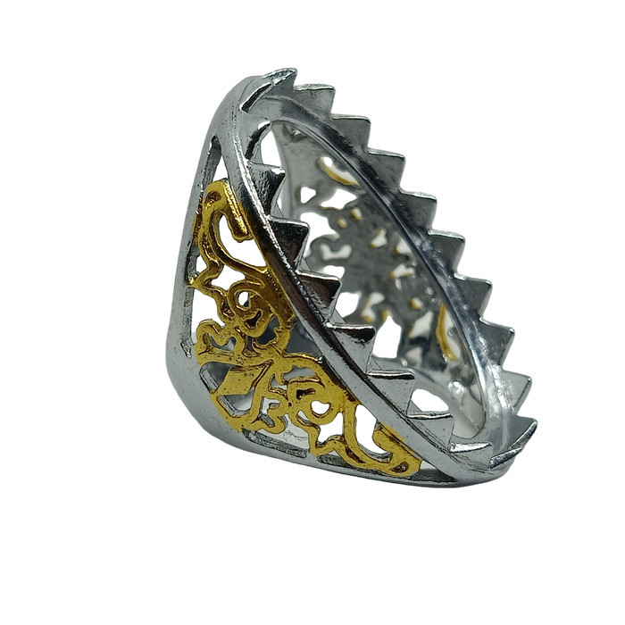 Emban Cangkang Ring Cincin Titanium Kombinasi Jumbo 38x20 - VeE Pria - 8