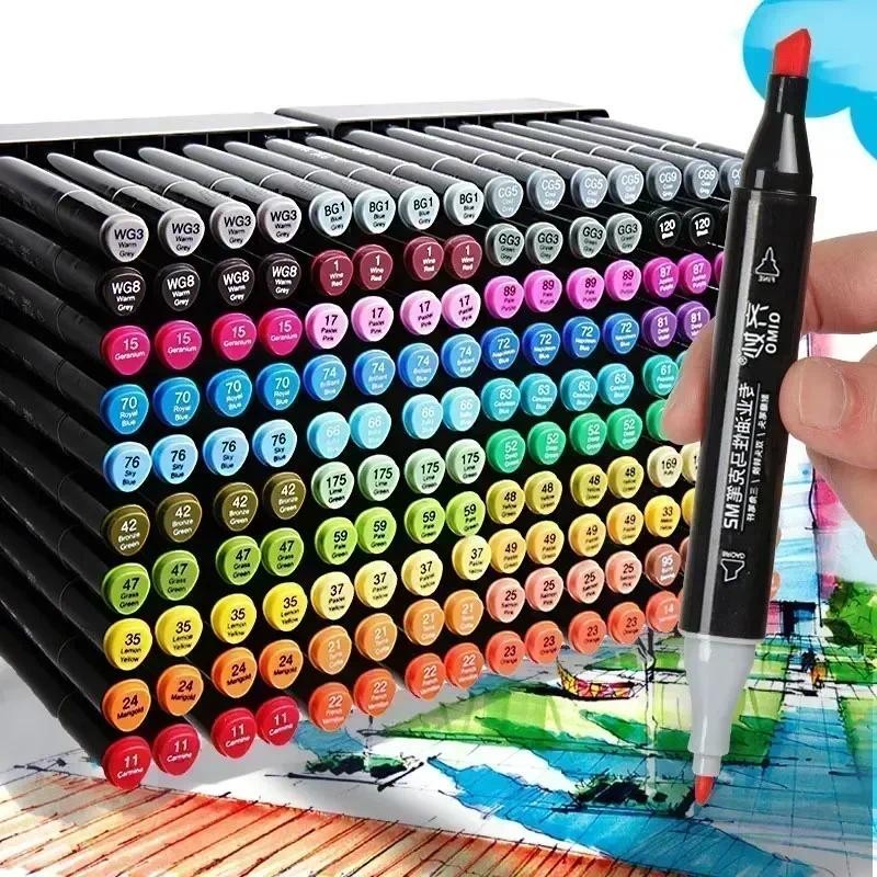 

for Student School Supplies Stationery Kids Gift 12/30 Colour Double Headed Oily Marker Set Sketch Drawing Graffiti Art Markers