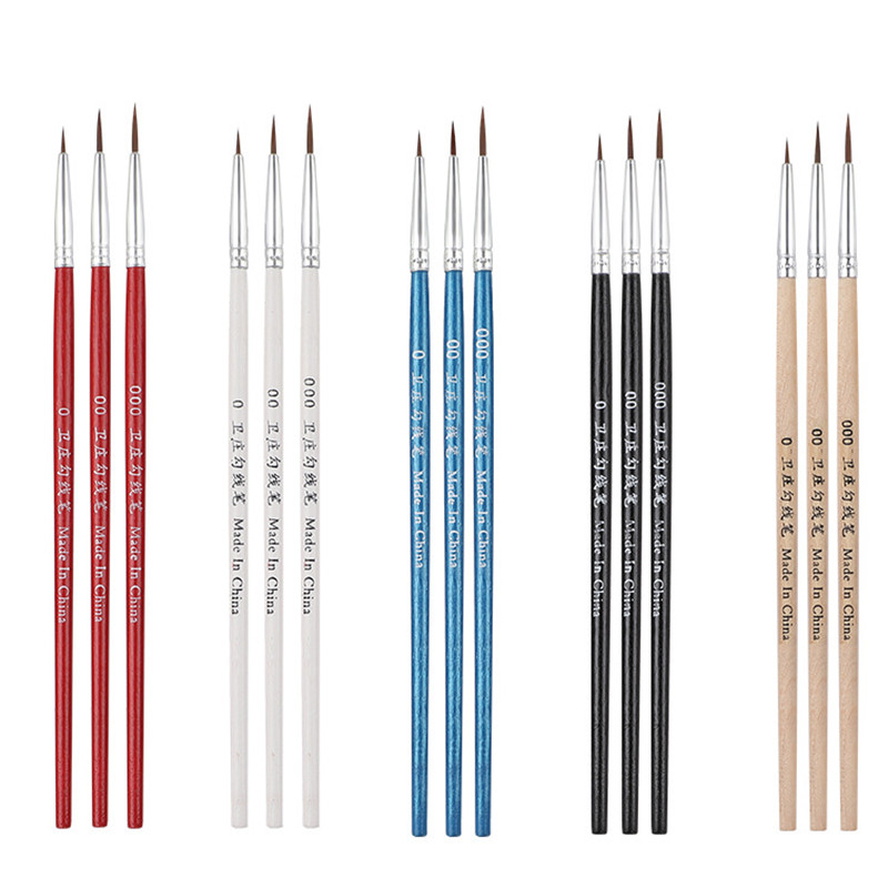 

3/10Pcs Fine Hand-painted Thin Hook Line Pen Nylon Hair Brush Painting Pen Drawing Art Pen #0 #00 #000 Paint Brush Art Supplies