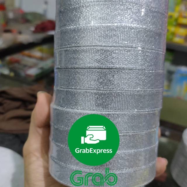 

Promo Pita silver sedang 1/2 inch pita kain perak [Gwtk]