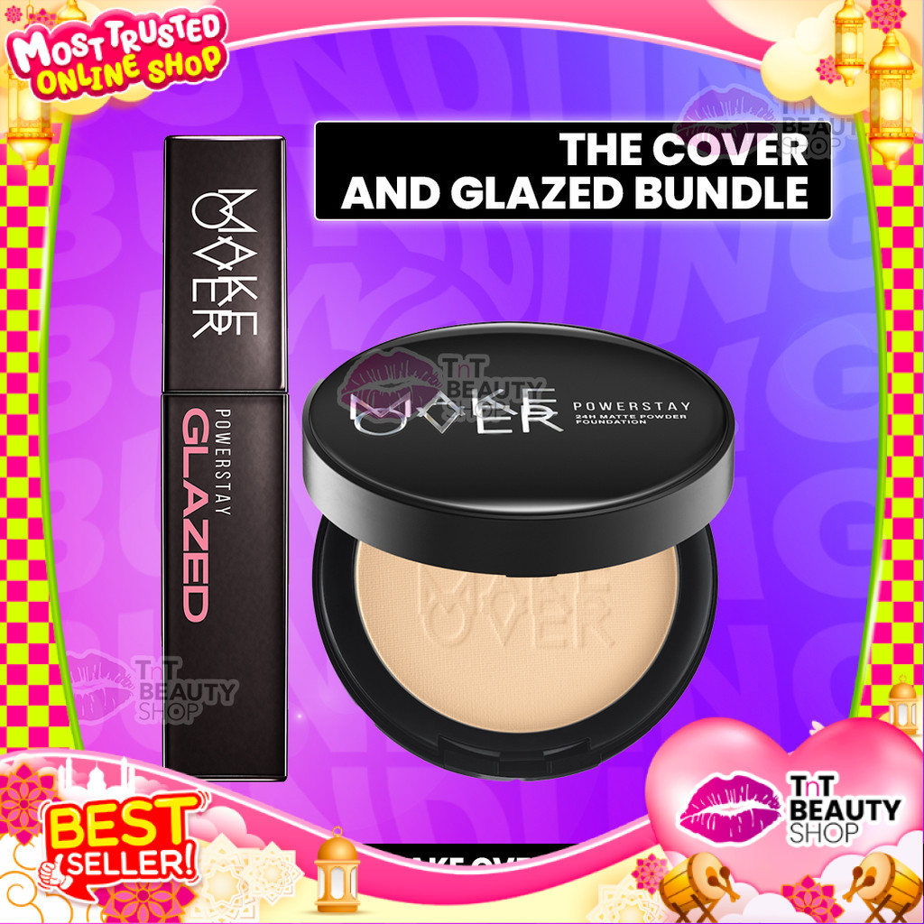 [BUNDLING] Make Over Glazed Lock Lip Pigment + Powerstay Matte Powder Foundation | TnT Beauty Shop
