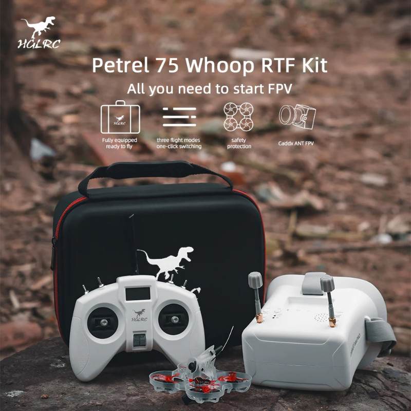 HGLRC Petrel 75 Whoop 1S 2S FPV Drone RTF Kit For FPV beginners For RC FPV Quadcopter Racing Freesty