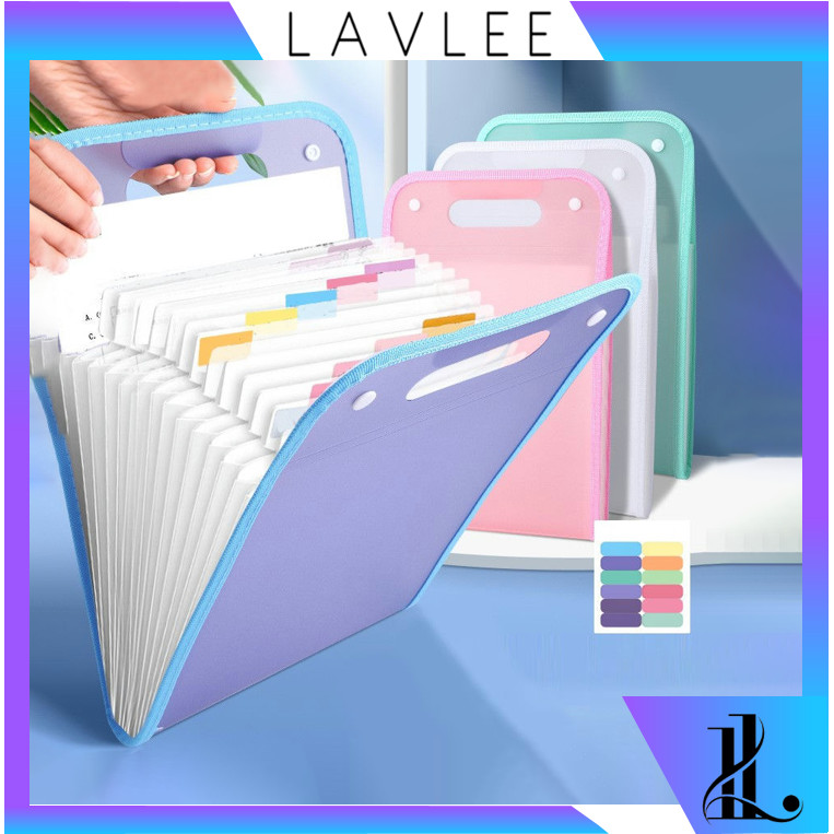 

LAVLEE - S6484 Tas File Handle Warna Transparan / Tas File 13 Sekat Map / Folder Map Polos Anti Air / Tas Dokumen A4 Isi 13 Sekat