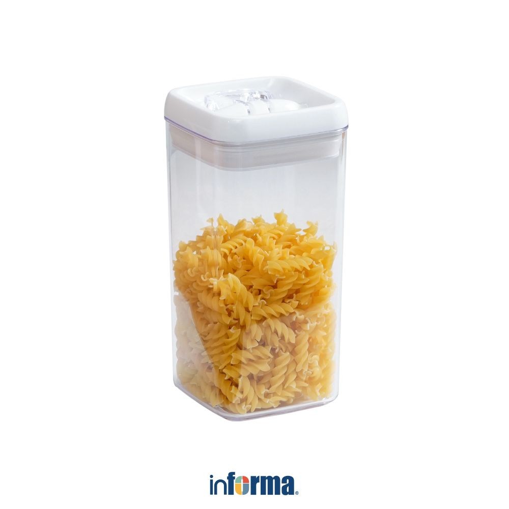Informa Felli 20.3 cm Flip Tite Stoples Persegi Jar Tempat Simpan Snack Dan Permen Setoples Toples S