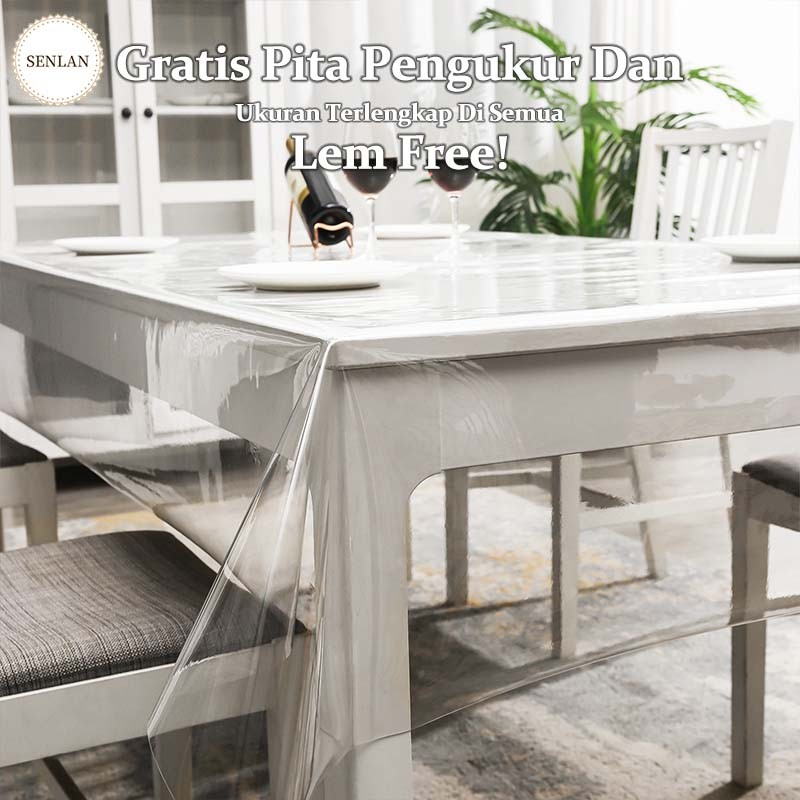 Transparan Tebal Plastik Taplak Meja DIY Potong Mudah Dibersihkan Waterproof Anti minyak & air & nod