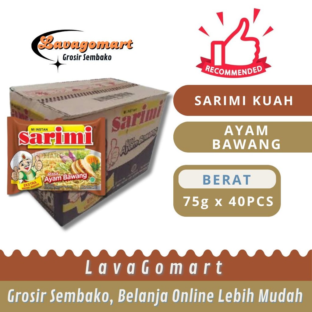 

SARIMI KUAH AYAM BAWANG 75g - 1 DUS - LAVAGOMART- BANDUNG