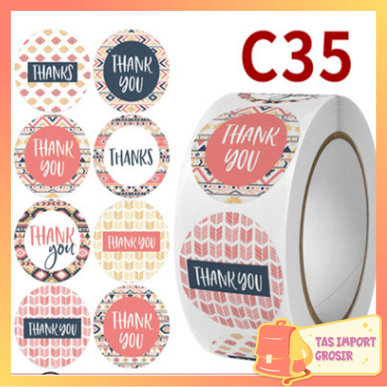 

Tas Import - 5195 500 PCS Stiker Thank You / 1 Roll Stiker Thank You / Sticker Thank You