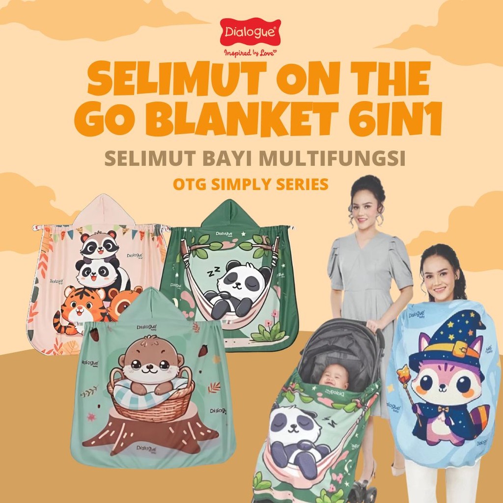 Dialogue Baby Blanket 6 in 1 On The Go New  Printed  - Selimut Baby