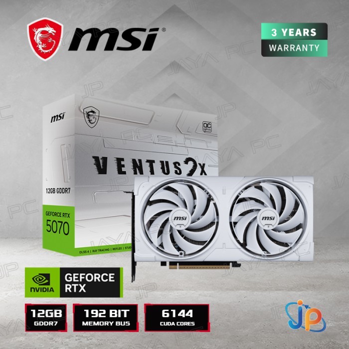 VGA MSI GeForce RTX 5070 Ventus 2X White OC 12GB - 12 GB GDDR7