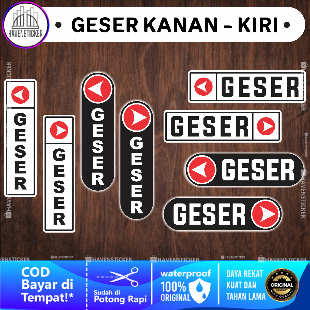 

Stiker Vinyl Pintu Geser Kanan Kiri Laminasi Doff