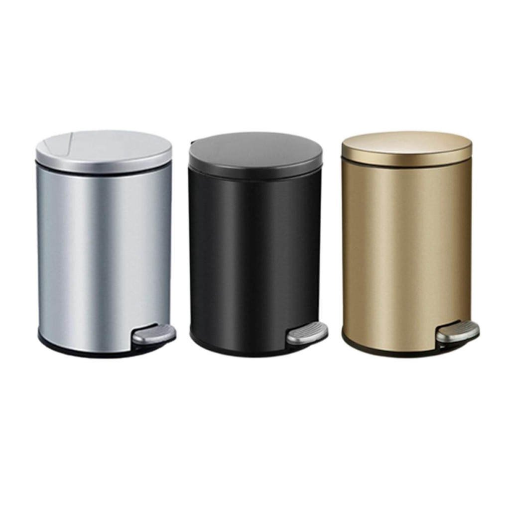 

Foot Pedal Garbage Bin Oil Proof with Soft Close Lid with Garbage Bag Rings Dustbin Step Trash Can for Kitchen Bathroom Hotel,