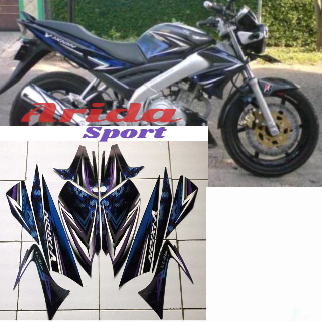 Striping Stiker sticker lis body yamaha vixion old lama 2008 2009 abu biru stiker motor vixion motif