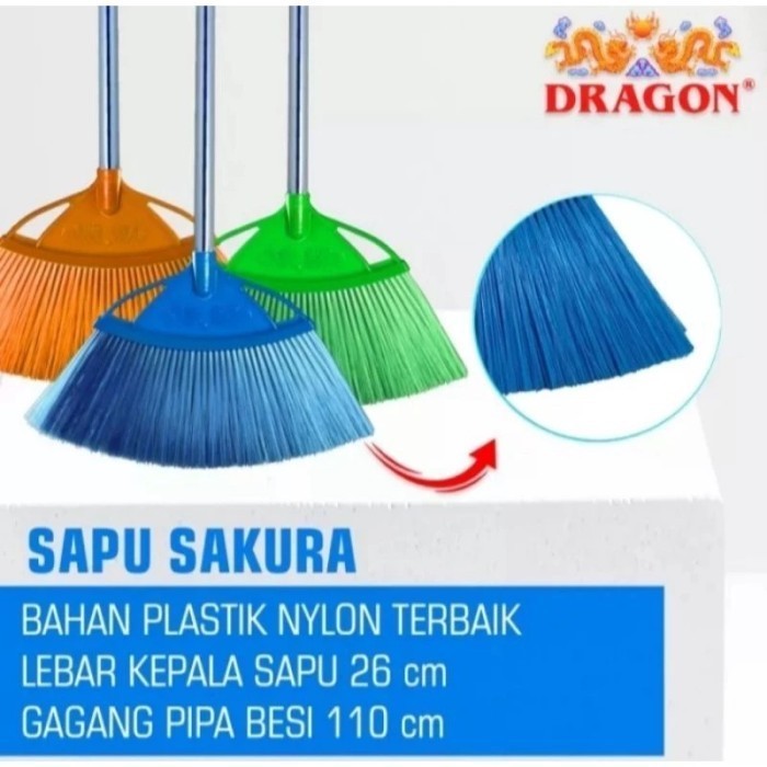 sapu sakura dragon warna sapu dragon plastik lebar sapu nylon dragon