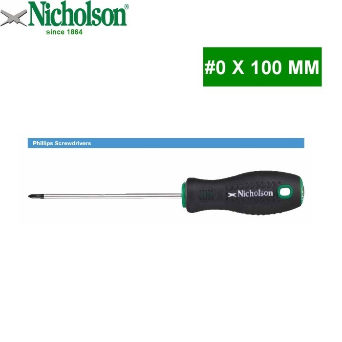 NICHOLSON P0100 Obeng Plus PH 0 x 100 mm Screwdriver PH0