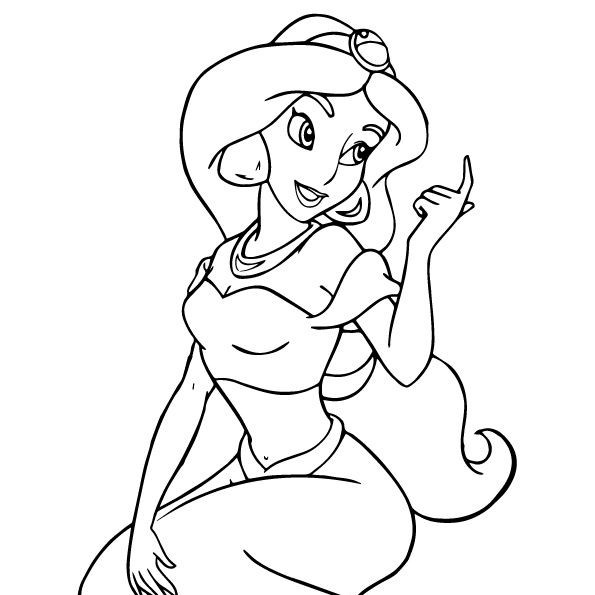 

10 lembar kertas mewarnai, GAMBAR MEWARNAI tema PRINCESS JASMINE