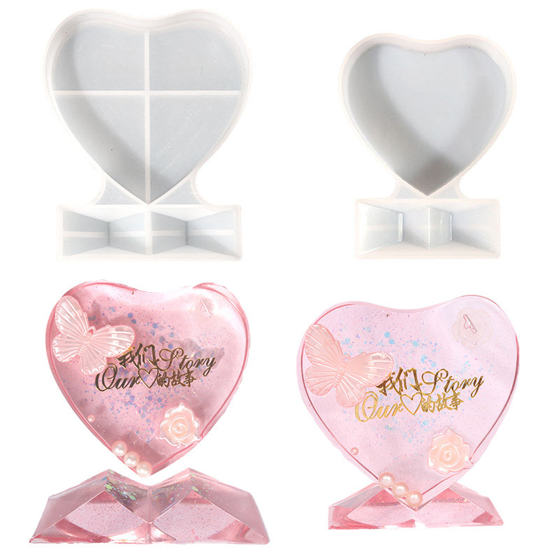 

DIY Epoxy Silicone Mold Photo Frame Ornaments Love Photo Frame Picture Holder Jewery Molds For Resin Making Craft