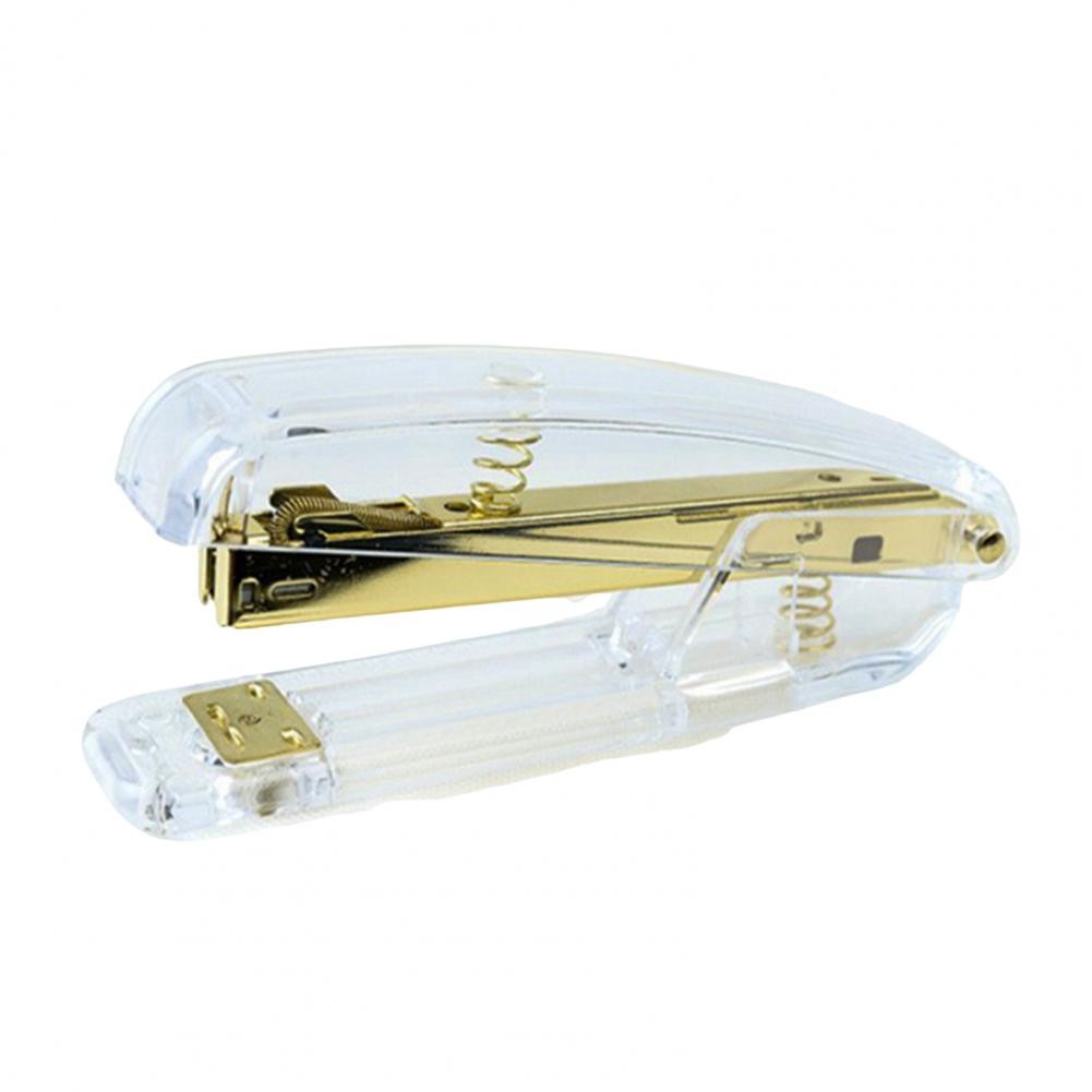 

Lever-action Stapler Metal Plated Stapler Heavy Duty Transparent Desktop Stapler with Anti-slip Base Labor-saving for School