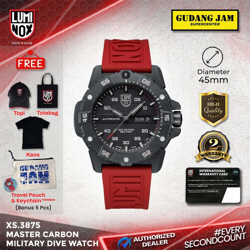 Jam Tangan Pria Analog LUMINOX 3875 Master Carbon SEAL Automatic