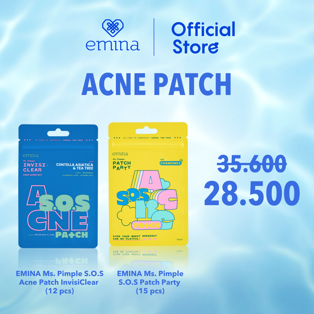 Emina Ms. Pimple Acne Patch 12 Pcs & 15 Pcs | Pimple Pacth Acne Spot Treatment Sticker Jerawat Tipis