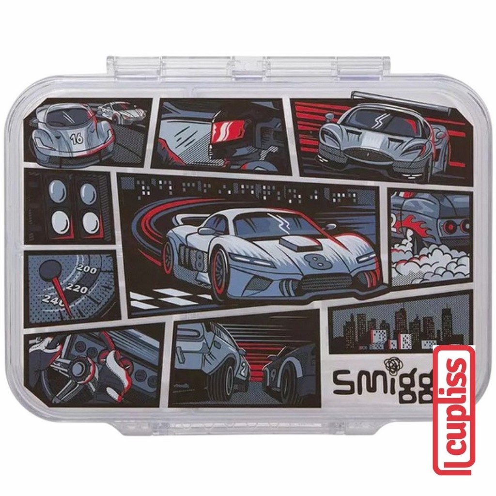 SMIGGLE See Me Bento Lunch Box Small 417ml Medium 850ml Large 1370ml Limitless Black Grey