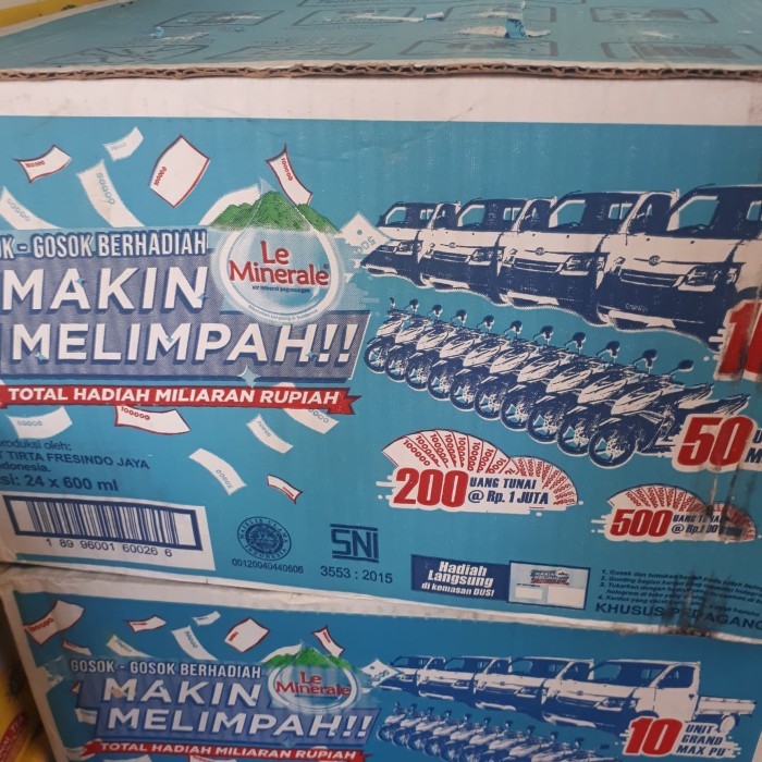 

le mineral botol 600ml per karton isi 24