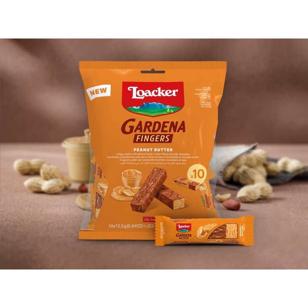 

Coklat Wafer LOACKER Gardena Fingers Peanut Butter asal Eropa
