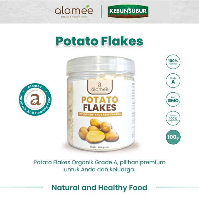 

ALAMEE Tepung Kentang Serpih Potato Flakes Premium Tepung Kentang Kasar PREMIUM 150gr kebunsubur
