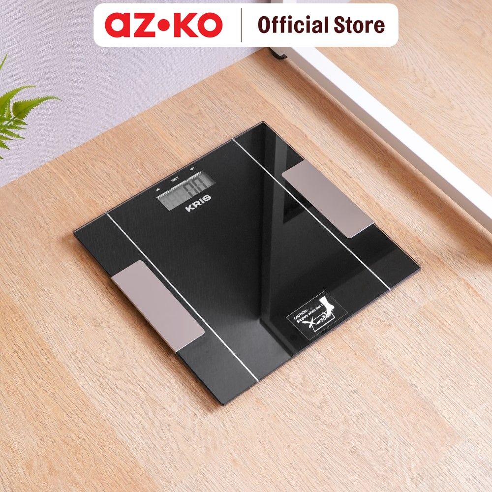 AZKO Kris Timbangan Badan Digital Body Fat & Hydration - Hitam Body Scale Alat Pengukur Berat Badan 