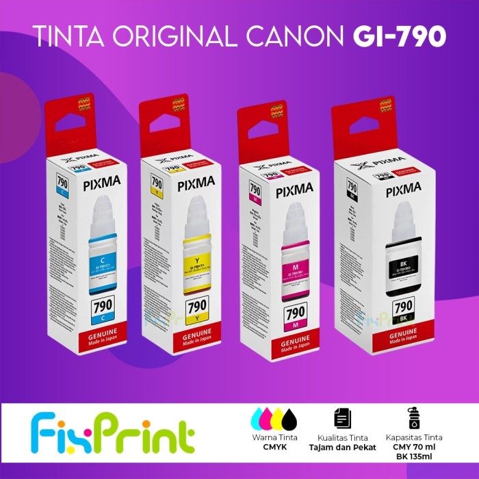 FixPrint Tinta Canon GI-790 GI790 GI 790 G1010 G2010 G3010 G4010 G1000 G2000 G3000 G4000 Black Color