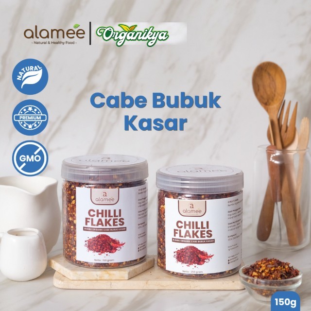 

Cabe Bubuk Kasar Chilli Flakes Cabai Bumbu Organik Rempah Rimpang Murni Asli Tanpa Campuran ALAMEE organikya