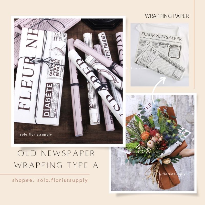 

1 ROLL FLOWER WRAPPING OLD NEWSPAPER CRAFT KRAFT kertas kado motif vintage magazine KORAN korea bunga flower Kertas Poster / Props Foto Kinfolk Cover Magazine MAJALAH Fotografi PHOTOGRAPHY AESTHETIC MAGAZINE PEMBUNGKUS BUKET BOUQUET FLOWER WRAP