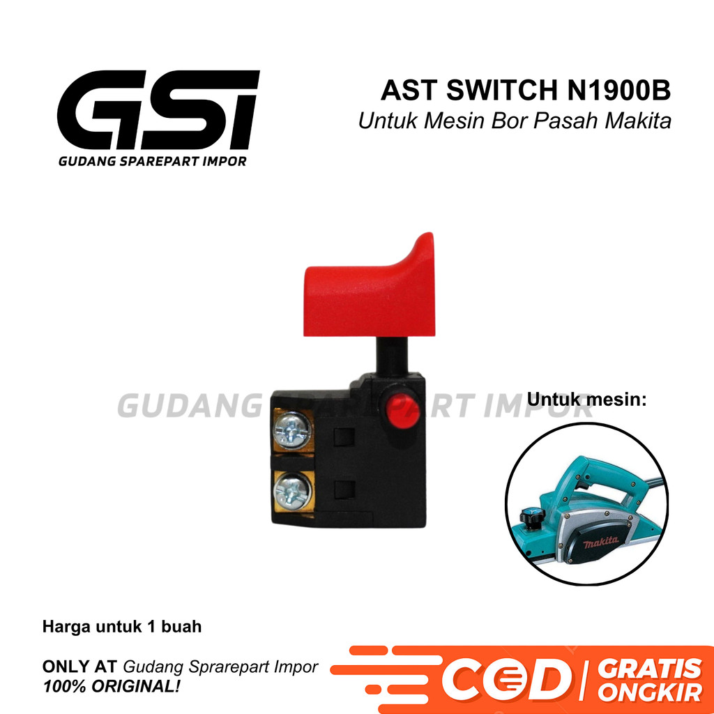 AST Switch N1900B untuk Planer Makita / Saklar Sakelar Mesin Pasah Ketam Serut Makita N1900B