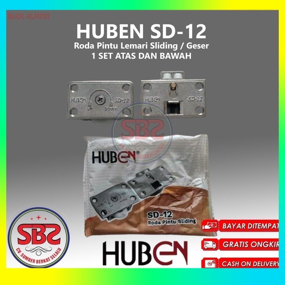 Roda Sliding SD12 SD-12 SD 12 Huben / Roda Sliding Rel Aluminium HUBEN SD02 U dan M / Roda SD12 - Ro