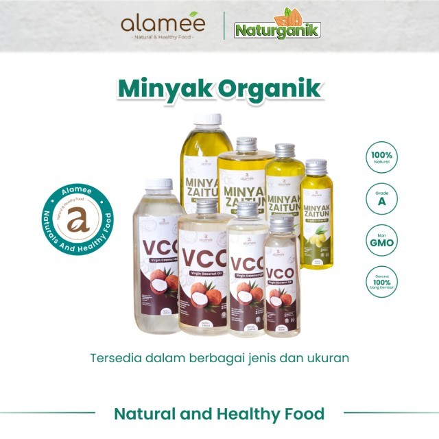

alamee minyak nabati tanpa tambahan bahan kimia cocok untuk masakan sehat minyak vco minyak zaitun Naturganik