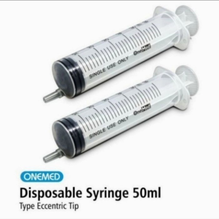 ONEMED ONEHEALTH syringe 50 ml cc Eccentric Tip Luer Lock disposible Spuit 50mL ECER