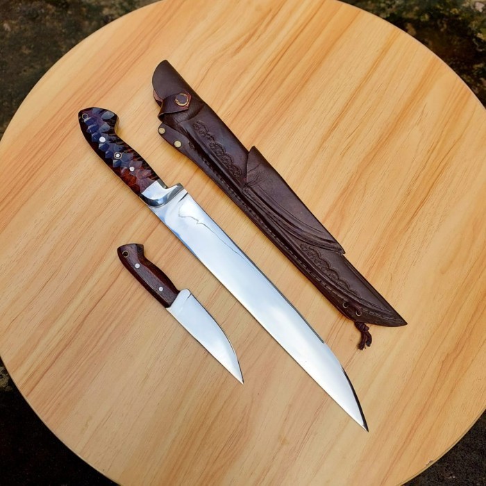 GOLOK PISAU SEMBELIH 1 SET 2 PCS BAJA HSS