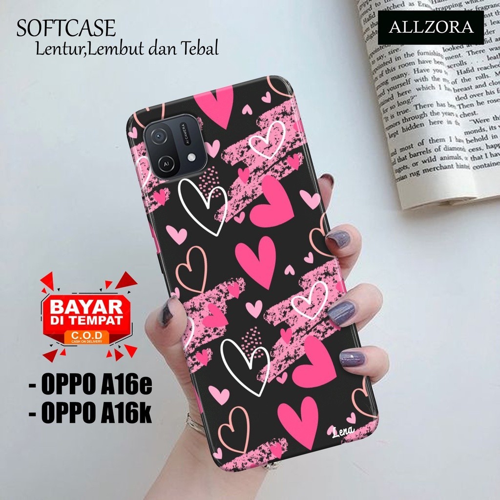 Softcase Hp Oppo A16e / Oppo A16k Terbaru  - Fashion Case LOVE - Case Oppo A16e / Oppo A16k - Cassin