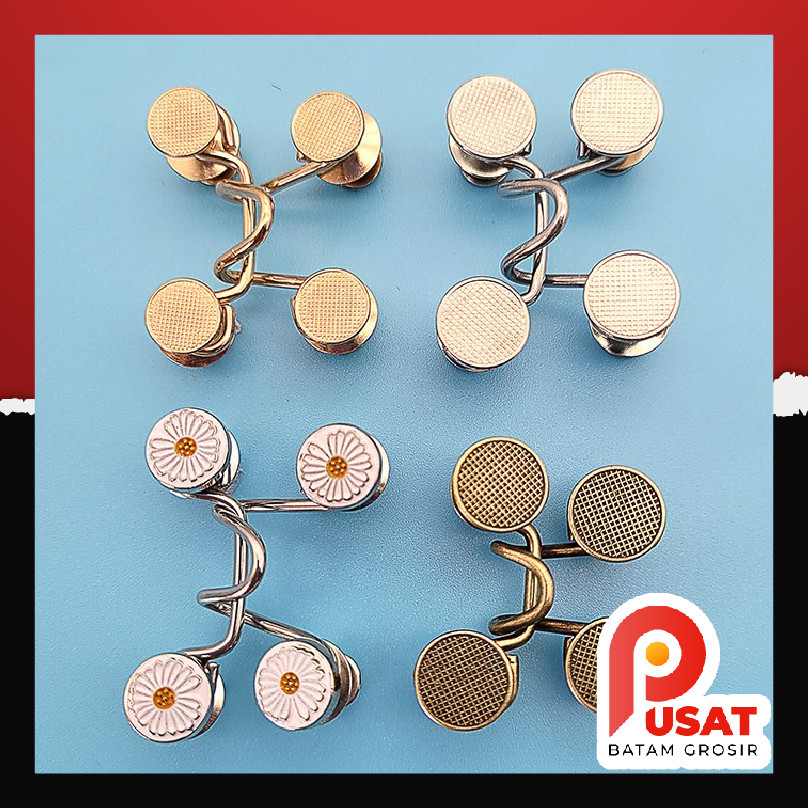 Pusat Batam Grosir - 1155 Kancing Jeans Logam / Kait Pengecil Lingkar Pinggang / Kancing Celana Jean