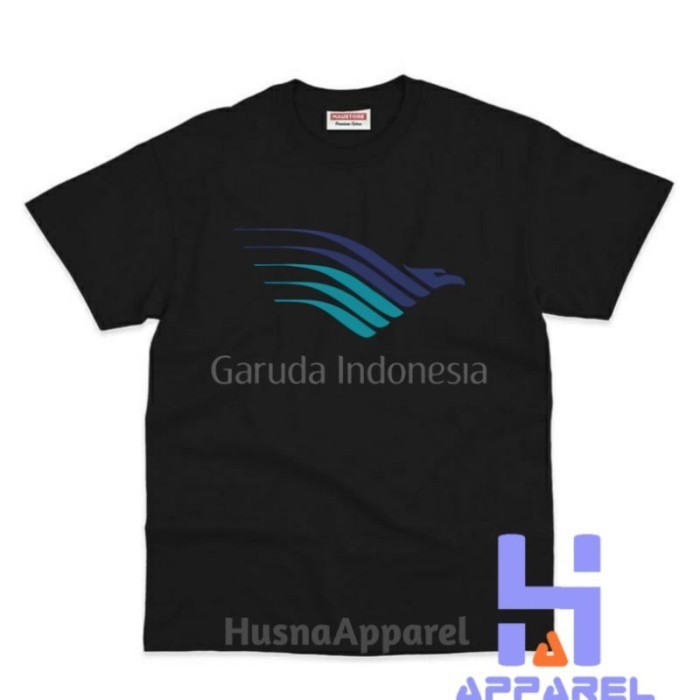 BAJU ANAK KAOS ANAK GARUDA INDONESIA PESAWAT - Hitam, S