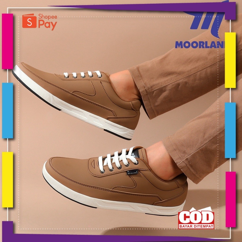 UKURAN SIZE 37 38 39 40 41 42 43 44 45 / MOORLANDS Original Sepatu Pria Kulit Casual Tali Sepatu San