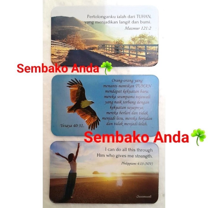 Terlaris ✨ -Kartu Ayat Hafalan Alkitab 2 Bahasa Inggris Indonesia. Firman Allah