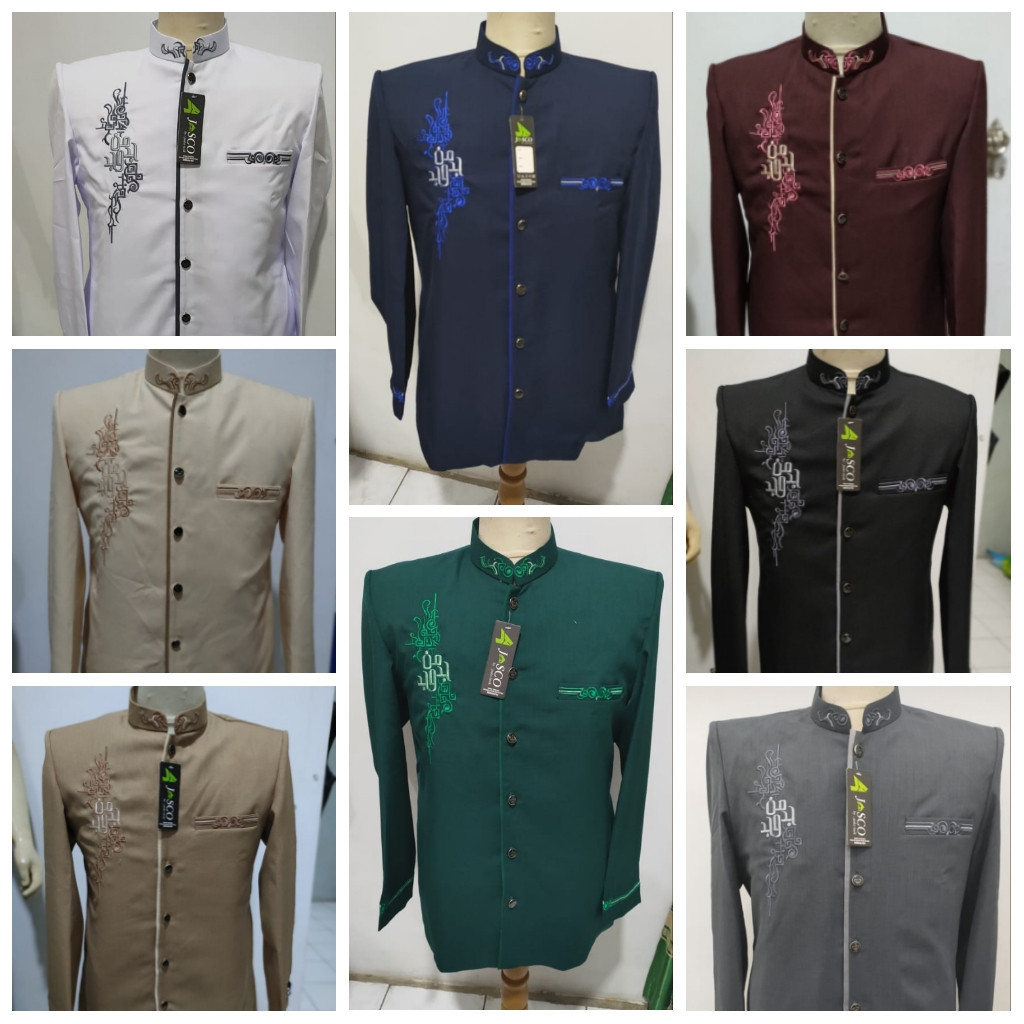 Jasko Tasik Jas Koko Bordir Kaligrafi Man Jadda Wajada Brand Jasco Jasko Pria Baju Koko