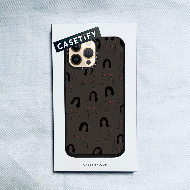 CASETiFY X Woman Boobs Black Case IPhone 13 12 11 Pro Max Mini XS MAX XR X SE 6 6S 7 8 Plus Soft Cas