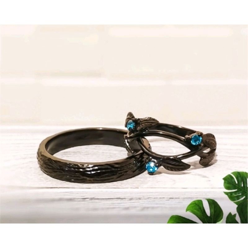 Cincin couple perak rustik hitam - cincin hitam rustik deffansilver cincin perak simple swalayanpera