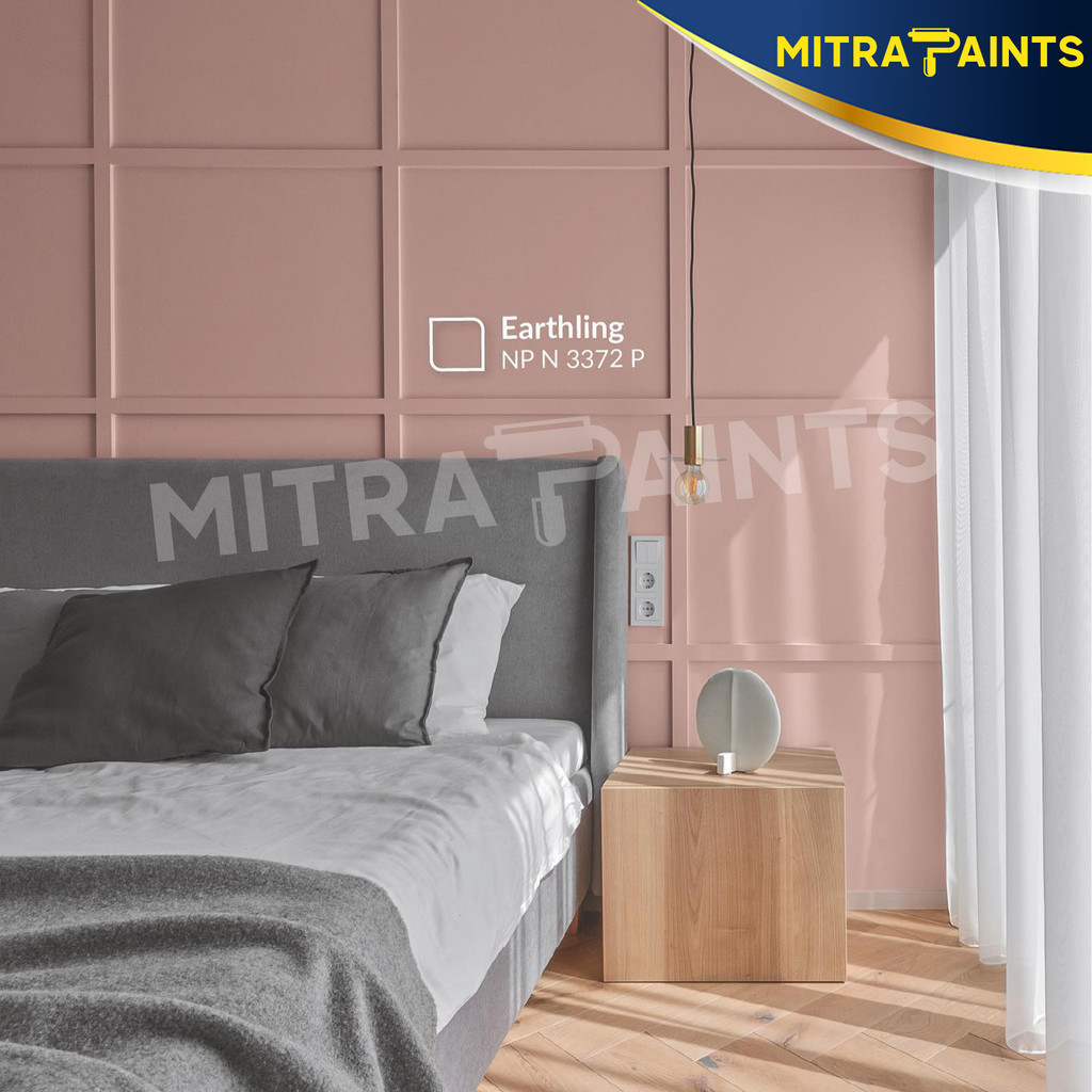 CAT TEMBOK NIPPON PAINT EARTHLING 3372 / MAWAR MERAH MUDA DUSTY PINK / WARNA CUSTOM TINTING
