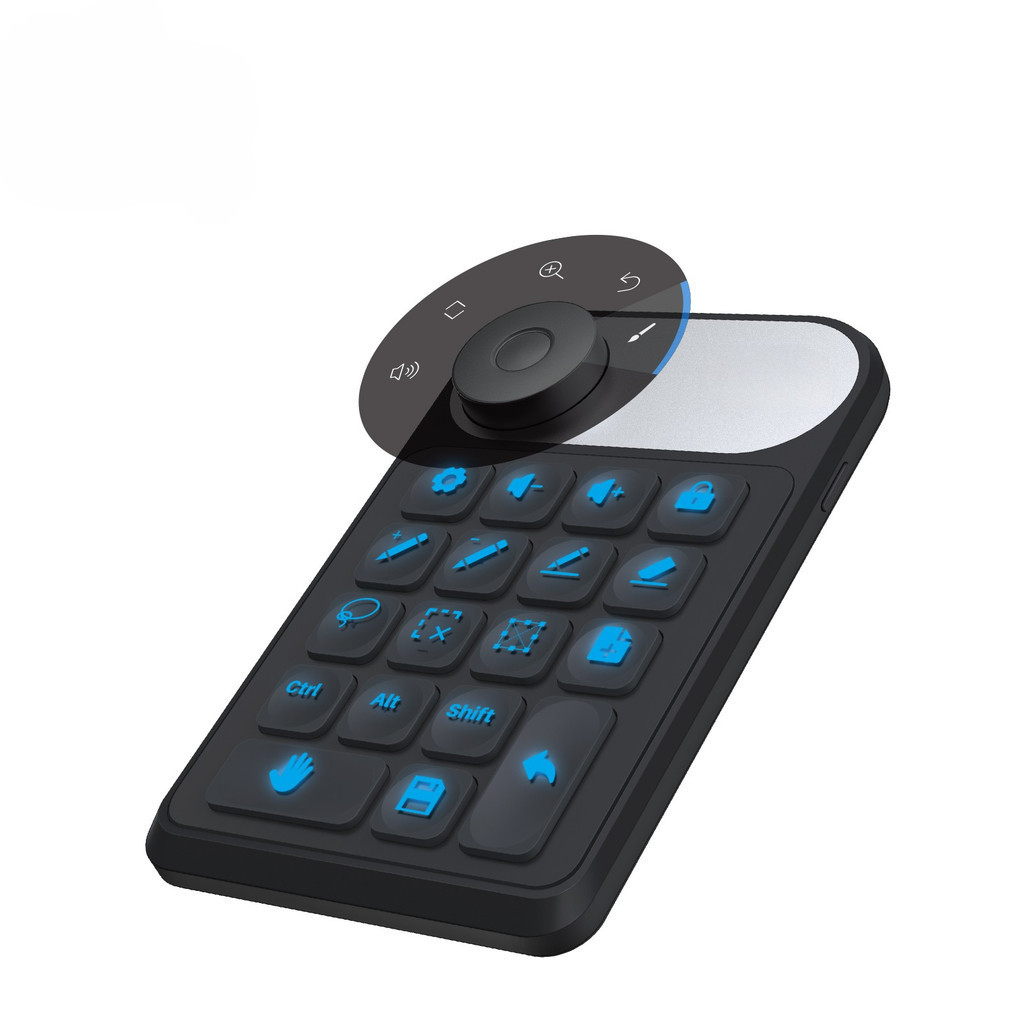 Mini Wireless Keyboard USB 2.4G Bluetooth 5.0 Connection Keydial for HUION K20 KD100, for Graphic Ta