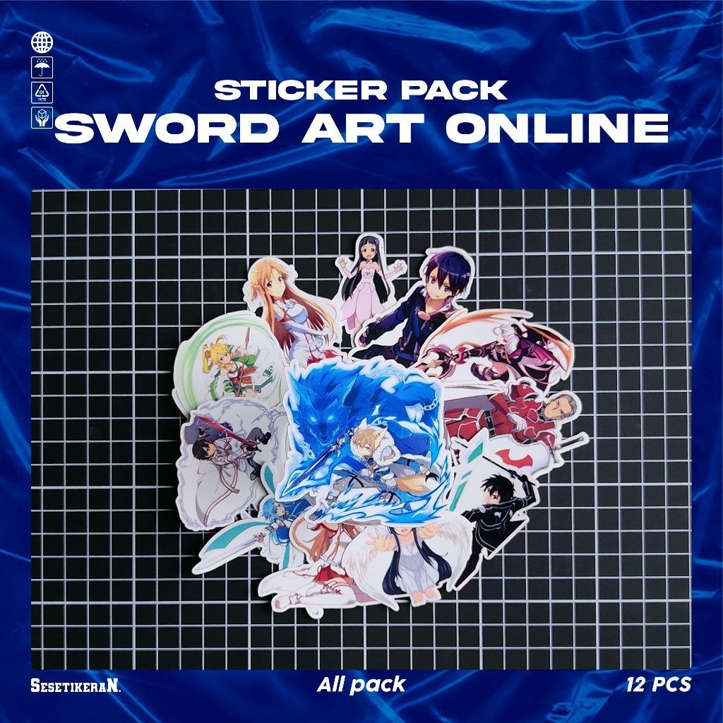 

COD✨ Sesetikeran Pack Anime Sword Art Online Lucu Sticker Cute Keren Untuk Koper Laptop Skateboard