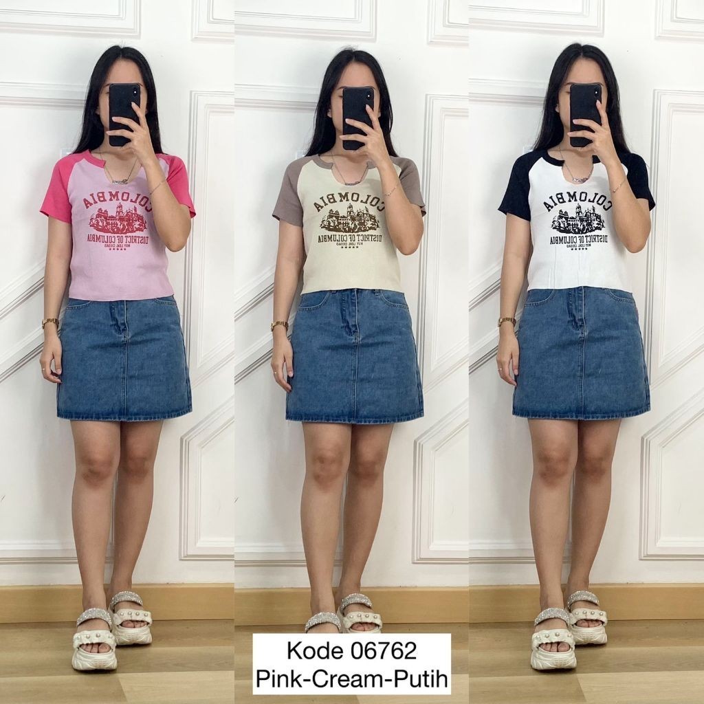 06762 BLOUSE RAJUT CROP BODYCON COLOMBIA DISTRICT OF COLUMBIA MUY LEAL CIUDAD VARIASI LEHER V NECK L