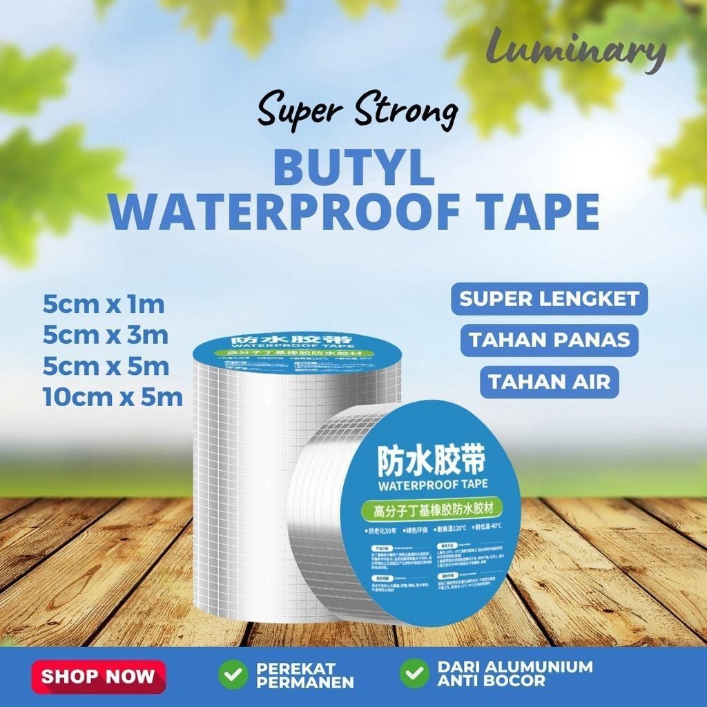 

Aluminium Foil Butyl Rubber Waterproof Tape Lakban aluminium Anti Bocor Anti Air Tahan Air Tahan Panas Uk Lebar 10cm x Panjang 5m Solasi Termurah Terbaru