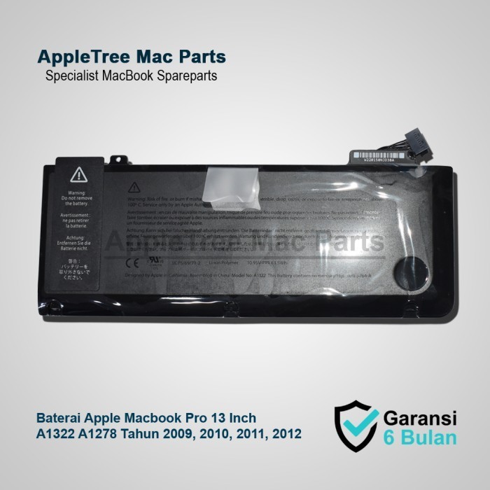 Baterai   A1322 A1278 Macbook Pro 13" 2009 2010 2011 2012